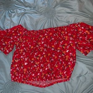 floral tube top-crop top